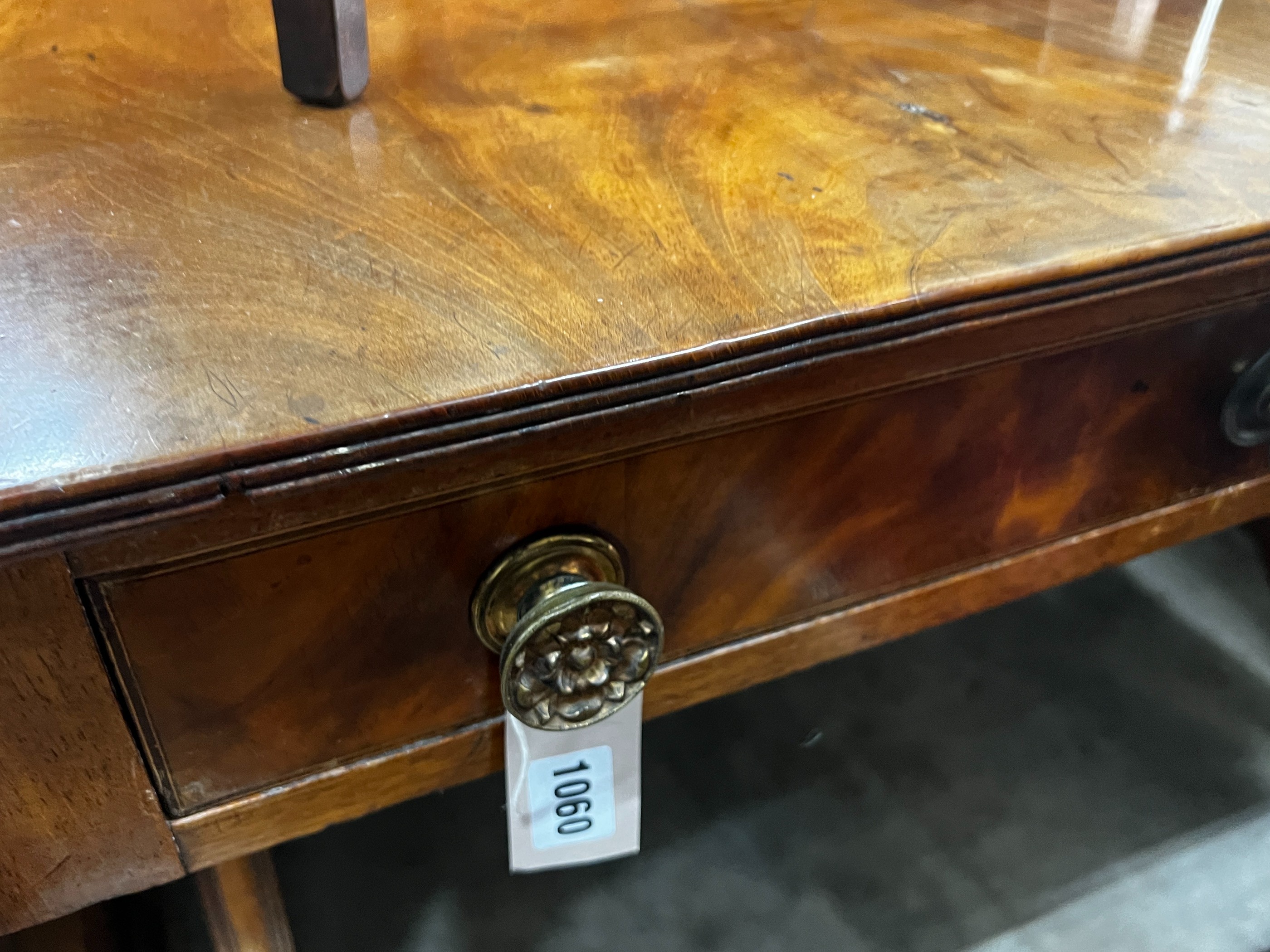 A Regency mahogany sofa table, width 99cm, depth 71cm, height 70cm